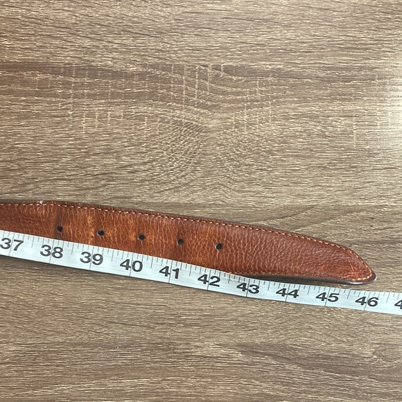 Mens Pre Owned Links & Kings Brown Italian Leather Golf Belt Size 40 - Picture 12 of 14